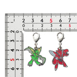 Scyther, Scizor - National Pokédex Metal Charm Keychain #123, #212 - Authentic Japanese Pokémon Center Keychain 