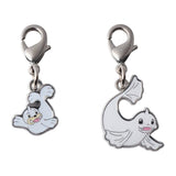 Seel, Dewgong - National Pokédex Metal Charm Keychain #086, #087 - Authentic Japanese Pokémon Center Keychain 