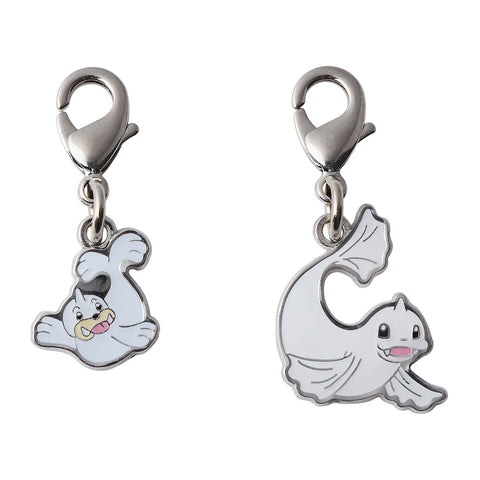 Seel, Dewgong - National Pokédex Metal Charm Keychain #086, #087 - Authentic Japanese Pokémon Center Keychain 