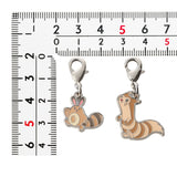 Sentret, Furret - National Pokédex Metal Charm Keychain #161, #162 - Authentic Japanese Pokémon Center Keychain 
