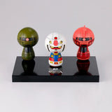 Set of 3 Usaburō kokeshi Figure STRICT-G JAPAN - Mobile Suit Gundam - Authentic Japanese Bandai Namco Figure 