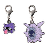 Shellder, Cloyster - National Pokédex Metal Charm Keychain #090, #091 - Authentic Japanese Pokémon Center Keychain 