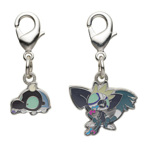 Shroodle, Grafaiai - National Pokédex Metal Charm Keychain #944, #945 - Authentic Japanese Pokémon Center Keychain 