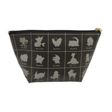 Silhouette Boat-Shaped Pouch (Monochrome) - Pokémon - Authentic Japanese Pokémon Center Pouch Bag 