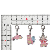 Slowpoke, Slowbro, Slowking - National Pokédex Metal Charm Keychain #079, #080, #199 - Authentic Japanese Pokémon Center Keychain 