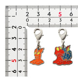 Slugma, Magcargo - National Pokédex Metal Charm Keychain #218, #219 - Authentic Japanese Pokémon Center Keychain 