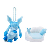 Snow Cloak Glaceon Mascot Plush With Field OTENKI TEAM - Authentic Japanese Pokémon Center Mascot Plush Keychain 