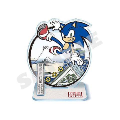 Sonic Mini Acrylic Stand Diorama "Asakusa Rooftop Scenery" - Japanese Sonic - Authentic Japanese SEGA Acrylic Stand 