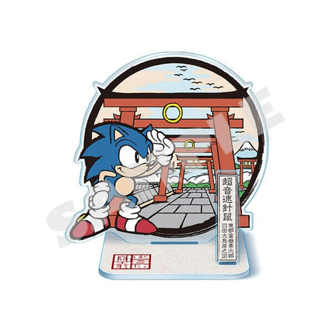 Sonic Mini Acrylic Stand Diorama "The Great Torii Gate Of Haneda Scenery" - Japanese Sonic - Authentic Japanese SEGA Acrylic Stand 