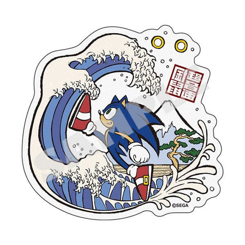 Sonic Sticker "Great Wave Of Mt.Fugake Scenery" - Japanese Sonic - Authentic Japanese SEGA Sticker 