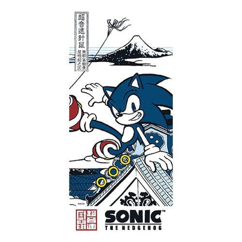 Sonic Tenugui Towel "Asakusa Rooftop Scenery" - Japanese Sonic - Authentic Japanese SEGA Towel (cotton) 