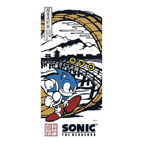 Sonic Tenugui Towel "Kyoshikei Kamogawa Master Scenery" - Japanese Sonic - Authentic Japanese SEGA Towel (cotton) 