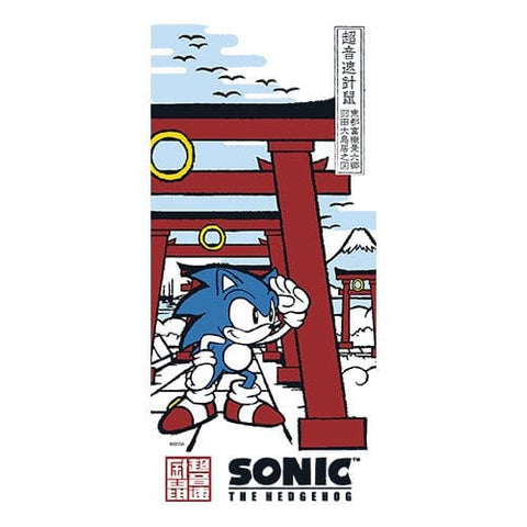Sonic Tenugui Towel "The Great Torii Gate Of Haneda Scenery" - Japanese Sonic - Authentic Japanese SEGA Towel (cotton) 