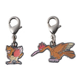 Spearow, Fearow - National Pokédex Metal Charm Keychain #021, #022 - Authentic Japanese Pokémon Center Keychain 