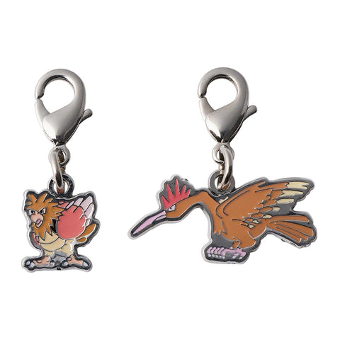 Spearow, Fearow - National Pokédex Metal Charm Keychain #021, #022 - Authentic Japanese Pokémon Center Keychain 