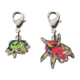 Spinarak, Ariados - National Pokédex Metal Charm Keychain #167, #168 - Authentic Japanese Pokémon Center Keychain 