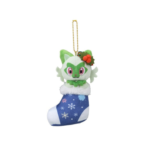 Sprigatito Mascot Plush Keychain Paldea’s Christmas Market - Authentic Japanese Pokémon Center Mascot Plush Keychain 