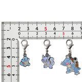 Squirtle, Wartortle, Blastoise - National Pokédex Metal Charm Keychain #007, #008, #009 - Authentic Japanese Pokémon Center Keychain 