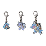 Squirtle, Wartortle, Blastoise - National Pokédex Metal Charm Keychain #007, #008, #009 - Authentic Japanese Pokémon Center Keychain 