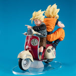 Super Saiyan Son Goku & Super Saiyan Son Gohan & Bike Figre ~Desktop Real McCoy EX - Dragon Ball Z - Authentic Japanese MegaHouse Figure 