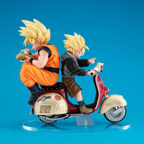 Super Saiyan Son Goku & Super Saiyan Son Gohan & Bike Figre ~Desktop Real McCoy EX - Dragon Ball Z - Authentic Japanese MegaHouse Figure 