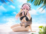 Super Sonico (Swimsuit Black Color Ver.) Noodle Stopper Figure - Super Sonico - Authentic Japanese FuRyu Figure 