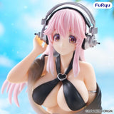 Super Sonico (Swimsuit Black Color Ver.) Noodle Stopper Figure - Super Sonico - Authentic Japanese FuRyu Figure 