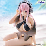 Super Sonico (Swimsuit Black Color Ver.) Noodle Stopper Figure - Super Sonico - Authentic Japanese FuRyu Figure 