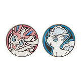 Sylveon & Alolan Vulpix Pokémon Coin-Design Pins (Set of 2) Pokémon Trading Card Game Pocket - Authentic Japanese Pokémon Center Pin 