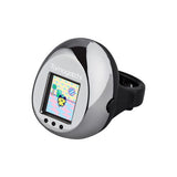 Tamagotchi ring Black & Metallic Silver - Tamagotchi Series - Authentic Japanese Bandai Namco Handheld electronic toy 