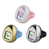 Tamagotchi ring Blue & Metallic Gold - Tamagotchi Series - Authentic Japanese Bandai Namco Handheld electronic toy 