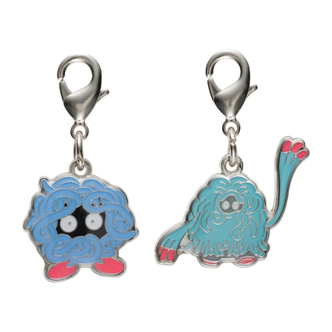 Tangela, Tangrowth - National Pokédex Metal Charm Keychain #114, #465 - Authentic Japanese Pokémon Center Keychain 