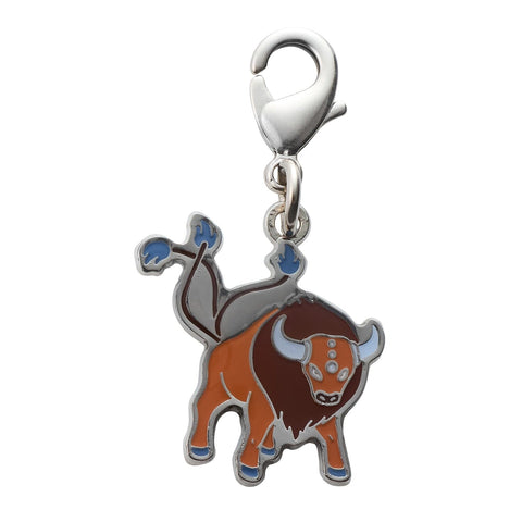 Tauros - National Pokédex Metal Charm Keychain #128 - Authentic Japanese Pokémon Center Keychain 