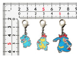 Totodile, Croconaw, Feraligatr - National Pokédex Metal Charm Keychain #158, #159, #160 - Authentic Japanese Pokémon Center Keychain 