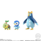 Turtwig & Piplup & Prinplup Pokémon Scale World Figure Sinnoh Region 19 - Authentic Japanese Bandai Namco Figure 