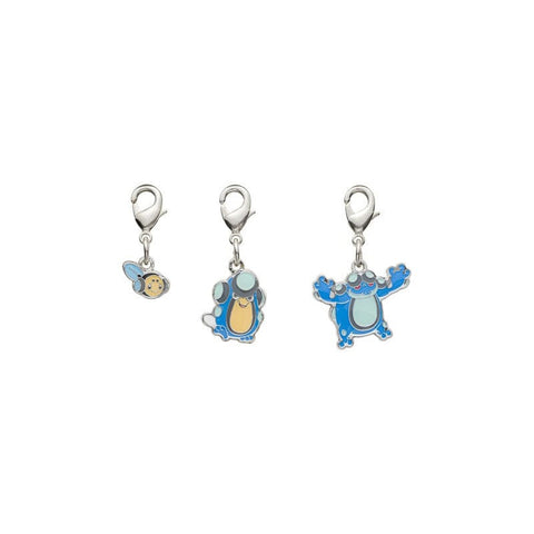 Tympole, Palpitoad, Seismitoad - National Pokédex Metal Charm Keychain #535, #536, #537 - Authentic Japanese Pokémon Center Keychain 