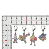 Tyrogue, Hitmonlee, Hitmonchan, Hitmontop - National Pokédex Metal Charm Keychain #236, #106, #107, #237 - Authentic Japanese Pokémon Center Keychain 