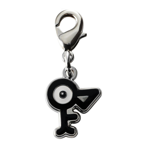 Unown (F) - National Pokédex Metal Charm Keychain #201 - Authentic Japanese Pokémon Center Keychain 
