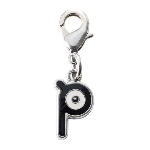 Unown (P) - National Pokédex Metal Charm Keychain #201 - Authentic Japanese Pokémon Center Keychain 