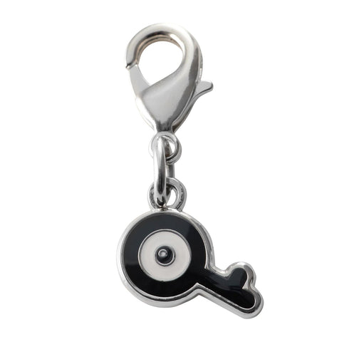 Unown (Q) - National Pokédex Metal Charm Keychain #201 - Authentic Japanese Pokémon Center Keychain 