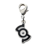 Unown (S) - National Pokédex Metal Charm Keychain #201 - Authentic Japanese Pokémon Center Keychain 