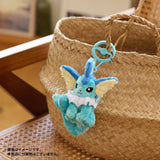 Vaporeon Mascot Plush With Carabiner - Authentic Japanese Pokémon Center Mascot Plush Keychain 