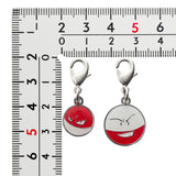 Voltorb, Electrode - National Pokédex Metal Charm Keychain #100, #101 - Authentic Japanese Pokémon Center Keychain 