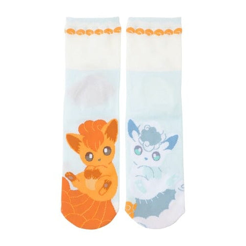 Vulpix & Alolan Vulpix Middle Socks (23-25cm) - Nitamono Doushi (Look Alike) Pokémon! - Authentic Japanese Pokémon Center Socks (cotton) 