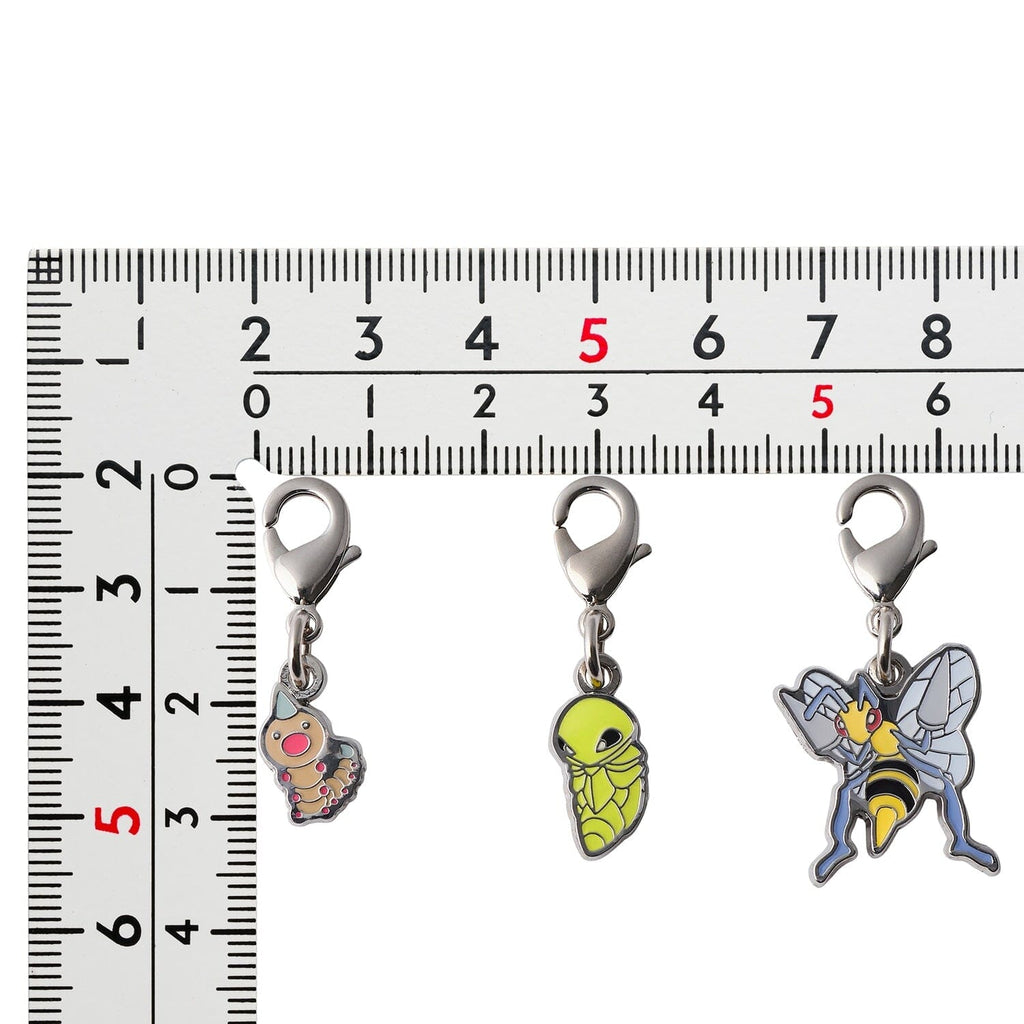 Beedrill Merch Weedle, Kakuna, Beedrill - National Pokédex Metal Charm Keychain #013 ...