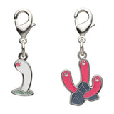 Wiglett, Wugtrio - National Pokédex Metal Charm Keychain #960, #961 - Authentic Japanese Pokémon Center Keychain 