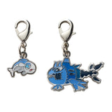 Wishiwashi (Solo Form), Wishiwashi (School Form) - National Pokédex Metal Charm Keychain #746 - Authentic Japanese Pokémon Center Keychain 