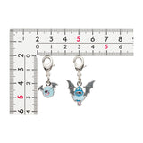Woobat, Swoobat - National Pokédex Metal Charm Keychain #527, #528 - Authentic Japanese Pokémon Center Keychain 