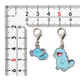 Wooper, Quagsire - National Pokédex Metal Charm Keychain #194, #195 - Authentic Japanese Pokémon Center Keychain 