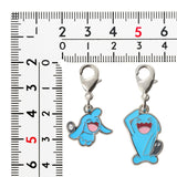Wynaut, Wobbuffet - National Pokédex Metal Charm Keychain #360, #202 - Authentic Japanese Pokémon Center Keychain 